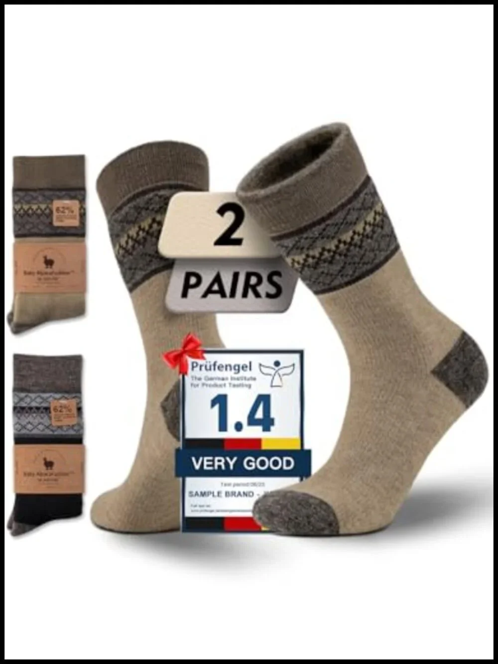 Alpaca Wool Heavyweight Thermal Hiking Boot Work Socks Cushioned Moisture